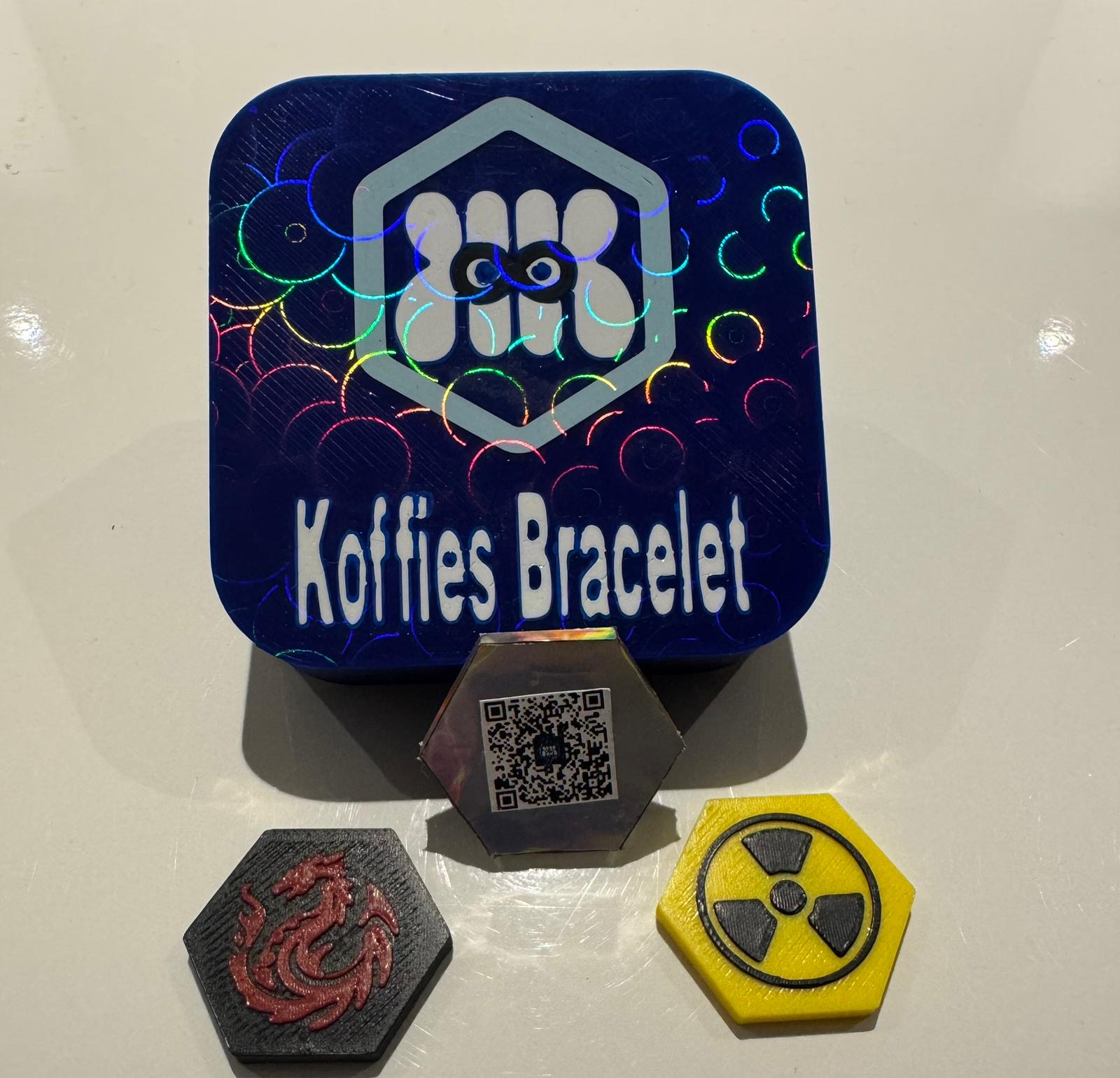 Koffies mobile app carousel screen showing QR plate scanning